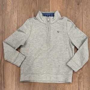 Vineyard Vines Light Gray Kids Quarter-Zip Top